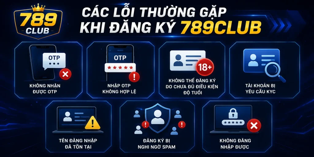 Đăng Ký 789CLUB - Thực Hiện Nhanh Chóng Cho Người Mới Các lỗi thường gặp khi đăng ký 789CLUB