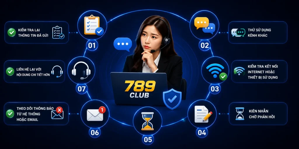 Liên Hệ 789CLUB - Hỗ Trợ 24/7 Giải Đáp Mọi Thắc Mắc Cách xử lý khi liên hệ 789CLUB không thành công