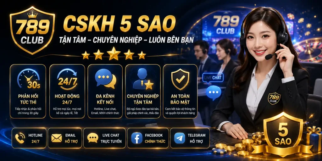Giới Thiệu 789CLUB - Điểm Đến Giải Trí Hấp Dẫn Mỗi Ngày Dịch vụ CSKH 789CLUB chuẩn 5 sao
