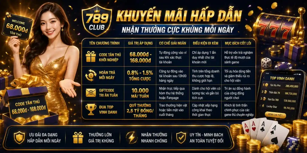 Giới Thiệu 789CLUB - Điểm Đến Giải Trí Hấp Dẫn Mỗi Ngày Giới thiệu 789CLUB cùng khuyến mãi hấp dẫn