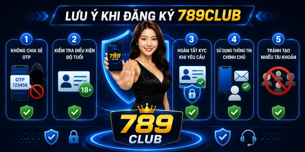Đăng Ký 789CLUB - Thực Hiện Nhanh Chóng Cho Người Mới Lưu ý cần nhớ khi đăng ký 789CLUB