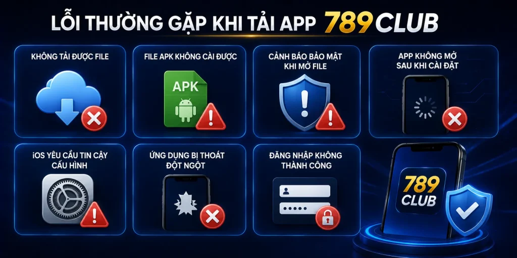 Tải App 789CLUB - Trải Nghiệm Nhanh Và Mượt Trên Di Động Một vài lỗi thường gặp khi thực hiện tải app 789CLUB
