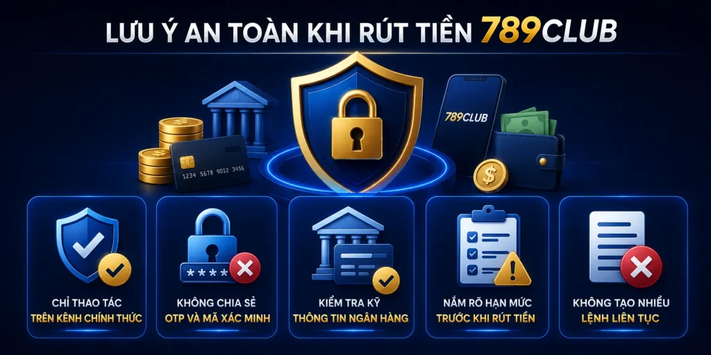 Rút Tiền 789CLUB - Thực Hiện Nhanh, An Toàn Cho Người Mới Một vài lưu ý an toàn khi thực hiện giao dịch rút tiền 789CLUB