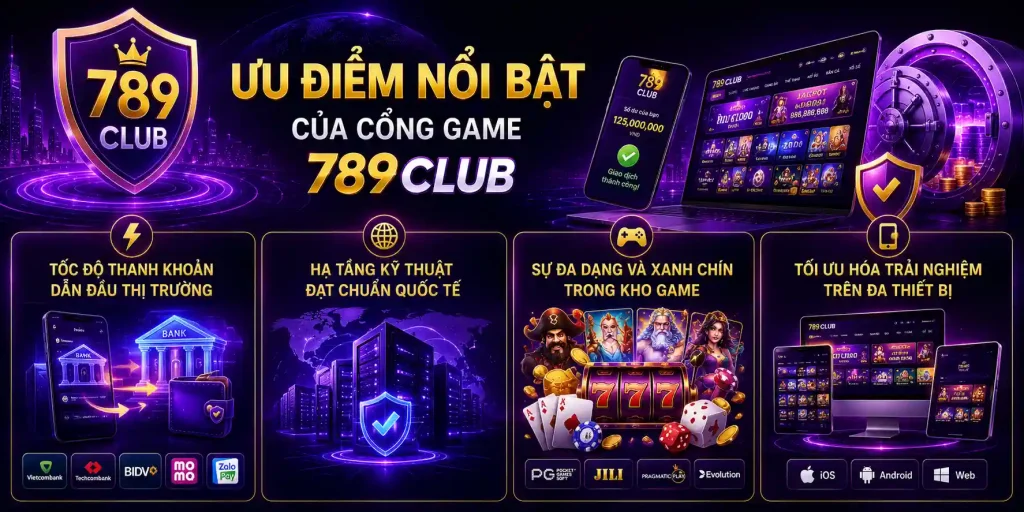 Ưu điểm nổi bật của cổng game 789CLUB