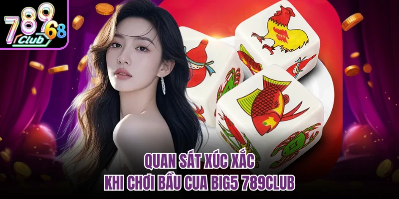Quan sát xúc xắc khi chơi bầu cua big5 789CLUB